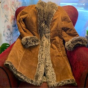 Marvin Richards Leather Coat with fur collar